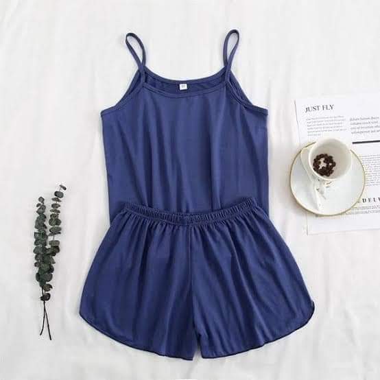 Women's Solid Color Cami and Shorts Pajama Set