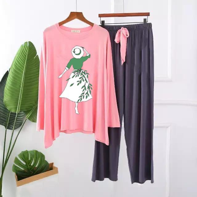 Artistic Fashion Graphic Pajama Set