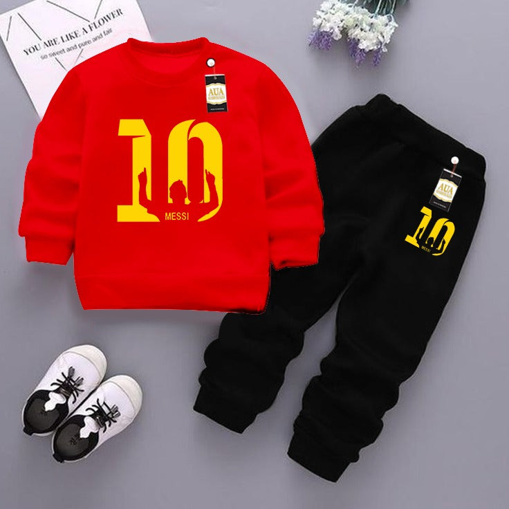 Red and Black (10) Printed Kids Tracksuit for Winter By Ara Closets