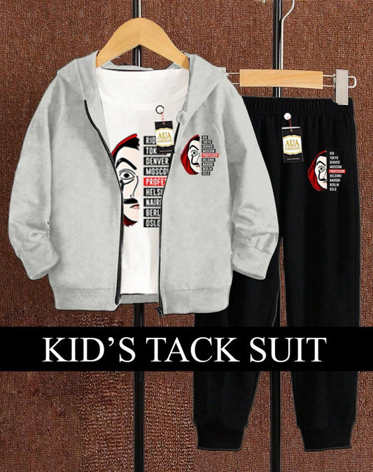 New Winter Collection For Kids - Pack of Three Zipper T-Shirt & Trouser