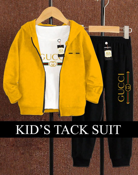 GUCCI Printed Set Of 3 Tracksuit For Men's (Zipper - T-Shirt - Trouser)