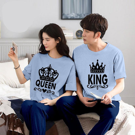 Queen & King Couple Night Suit for Men and Women Pack of 2 (7 colours)