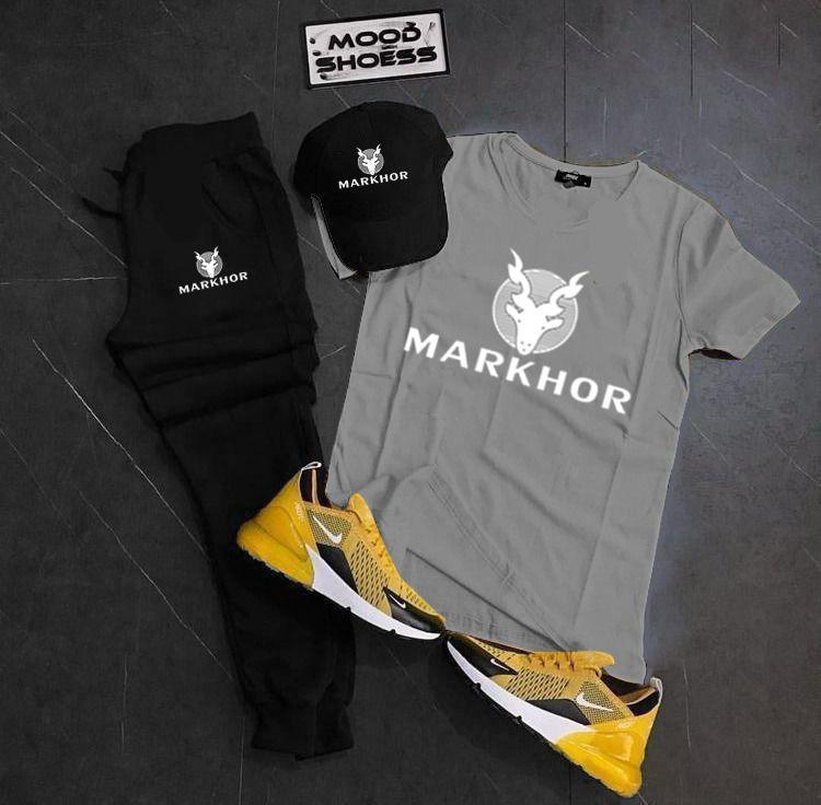 MARKHOR Printed Set Of 3 Tracksuit For Men's (T-Shirt+Trouser+Cap)