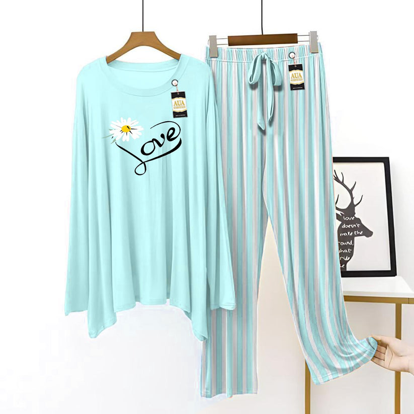 Trendy Love Printed Lining Trouser Lounge wear Nightwear Sleepwear For Women (5 colours)