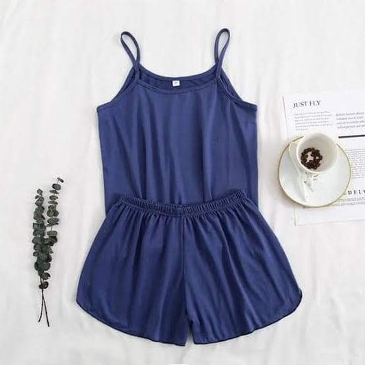 Women's Solid Color Cami and Shorts Pajama Set