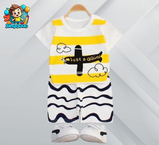 Toddler Boys' Airplane & Stripes T-Shirt and Shorts Set