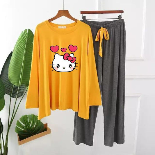 Adorable Hello Kitty Graphic Pajama Set