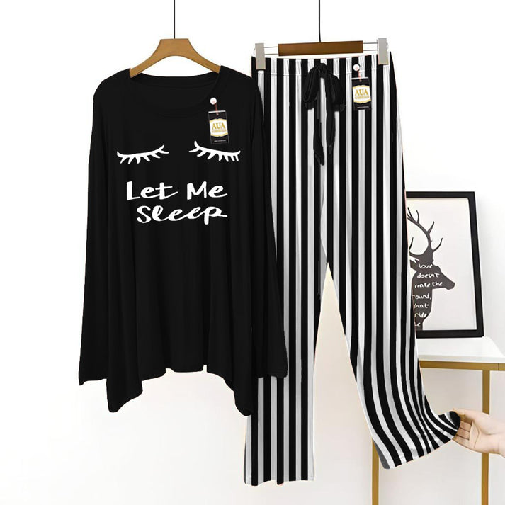 Black Women's Printed Night Suit with Luxurious Lining Pajamas - Stylish Sleepwear Set for a Cozy Night's Rest ( 10 Articles )(002)