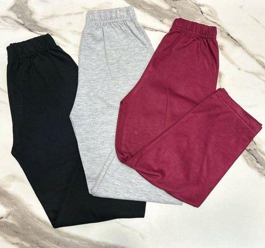 Pack of 3 Women's Soft Cotton Jersey Trousers - Everyday Lounge Pants
