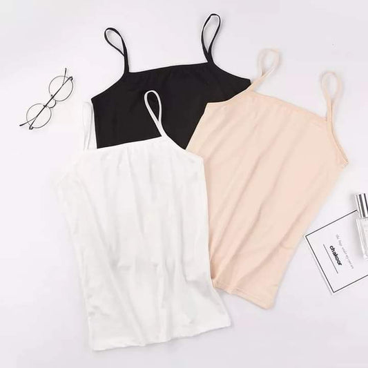 Pack of 3 Women's Soft Cotton Camisoles - Basic Essential Slips